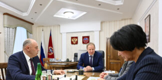Губернатор Алтайского края Виктор Томенко провел рабочую встречу с заместителем руководителя Федерального казначейства Наталией Гориной